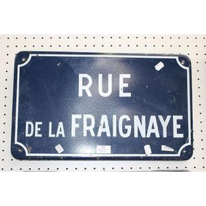 French enamel street sign, Rue La Fraignaye, approx 30 cm x 50…