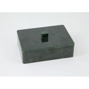 Mid 20th century greenstone cigarette box form, 15.5 cm length