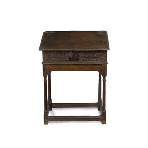 A James II oak Bible box on stand, English, late 17th/early…