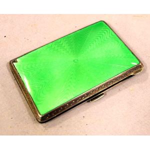Silver & enamel cigarette case, stamped 925, 6 cm x 9 cm approx.