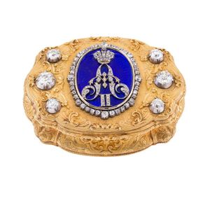 An important diamond set enamel and gold Russian Imperial…