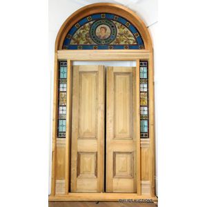 A magnificent Victorian lead light, stained glass and pine door…