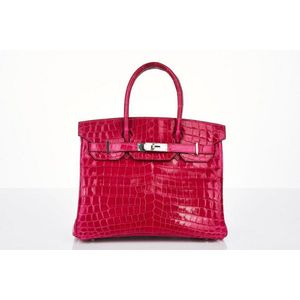 Hermes Birkin 50 Shiny Braise Porosus Crocodile Palladium Hardware