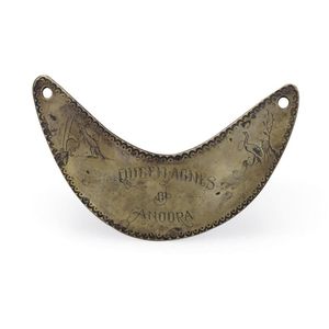 An Aboriginal brass breast plate inscribed 'Queen Agnes of…