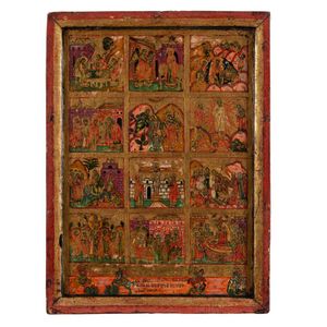 A fine Greek (probably Asia-Minor) icon, depicting the Twelve…