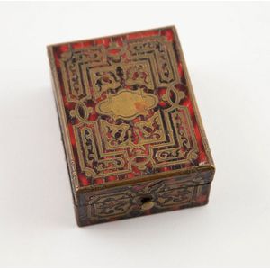 Small 19th century boulle trinket box, oblong shape, hinged top…