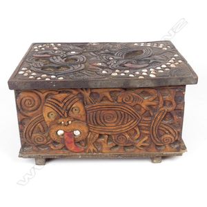 An Jane Brenkley Maori decorated 'Friendship' box, the hinged…