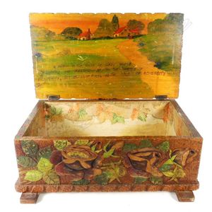 A large Jane Brenkley carved 'Friendship' box, the hinged lid…