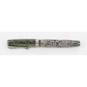 A Montegrappa 'Oriental Zodiac' monkey silver fountain pen,…