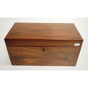 George III mahogany tea caddy three section interior with…