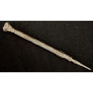 Antique gold lined propelling pencil with bloodstone seal end,…