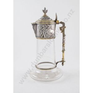 Victorian cut glass claret jug the s/p and gilded mount with…