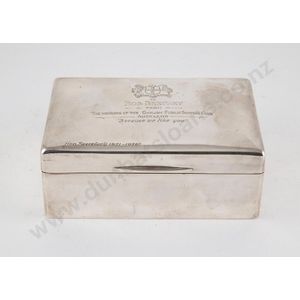 George V. sterling silver cigarette box plain oblong with…