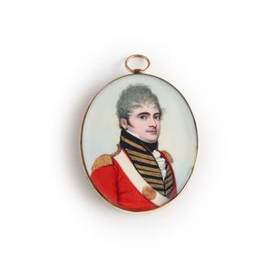 A miniature, an officer, by Frederick Buck circa 1810 with dark…