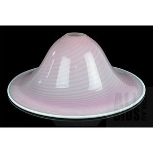 Impressive Murano glass light shade, cased swirled pink glass…