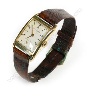 A 1940's Swiss/American Wittnauer 14k yellow gold wristwatch,…