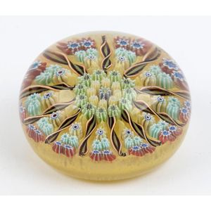 Millefiori vintage glass paperweight, 20th century, 4 cm high,…