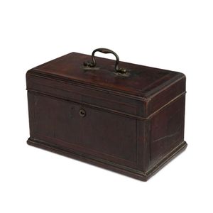 A Georgian tea caddy, mahogany and oak with string inlay, 18th…