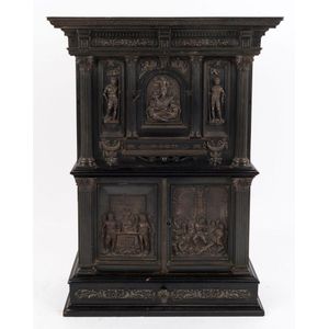 An antique Italian miniature cabinet in the Renaissance style,…