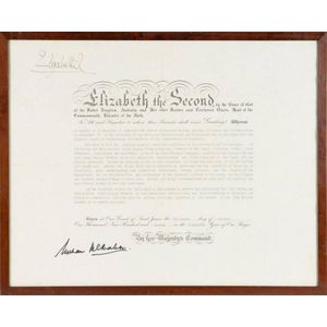 Royal appointment signed by Queen Elizabeth II &Australian…