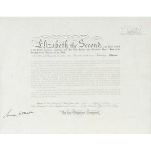 Royal appointment signed by Queen Elizabeth II &Australian…