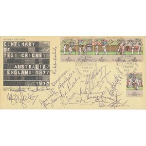 1977 Centenary test: group with signed 1977 Centenary test…
