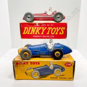 Vintage British Dinky Toys, models of racing cars - price guide