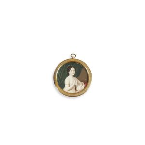 Miniature, a Young Lady, Continental School, c.1800, seated in…
