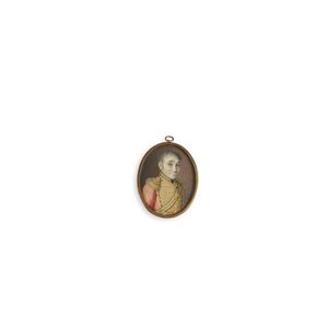 Miniature, an Officer, Continental School, c.1800, with dark…
