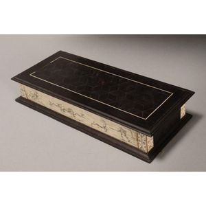 18th century Neapolitan ebony and ivory box, of rectangular…