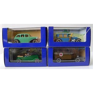 Four En Voiture Tintin figures from Tintin Comics Released in…