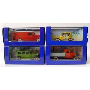 Four En Voiture Tintin figures from Tintin Comics Released in…