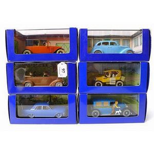 Six En Voiture Tintin figures from Tintin Comics Released in…