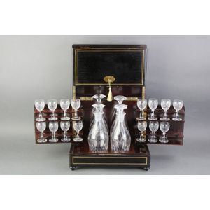 Cave a liqueur with glasses and decanters fine example of a…