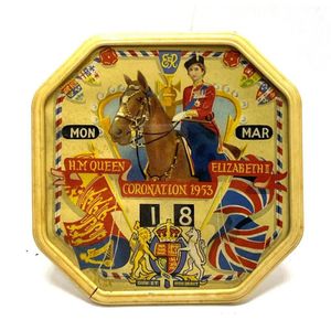 A Queen Elizabeth II Coronation commemorative desk calendar,…