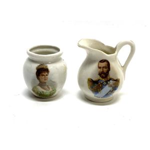 A King George V and Queen Mary commemorative miniature creamer…