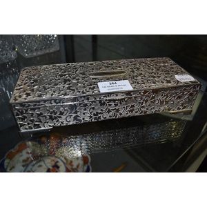 Cast metal jewellery box, approx 5 cm high, 23 cm long, 10 cm…