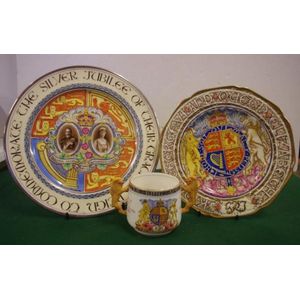 Three Paragon China Royalty Commemorative ware including a twin…