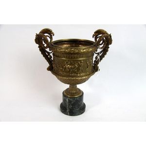An important French late 19th century gilt bronze urn the…