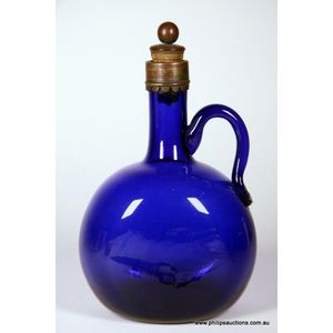 A Victorian Bristol blue glass Flagon decanter, 19th century,…
