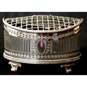 Vintage silver plate rose bowl engraved decoration with grill…