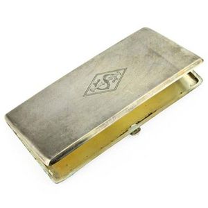 Russian silver 840 standard cigarette case with a gilt wash…