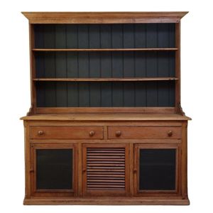 retro kitchen dresser for sale Hand Painted Victorian Distressed Green Dresser Bookcase or Kitchen Cupboard For Sale at 1stDibs
