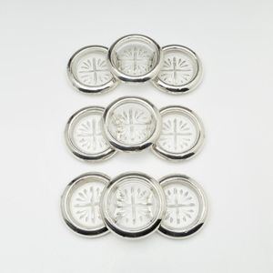 A set of nine sterling silver rimmed and glass coasters by F.B.&hellip;
