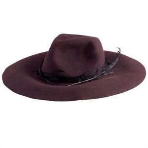 Ferragamo, wide Brim hat; styled in rich aubergine wool felt,&hellip;