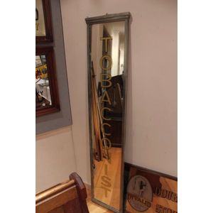 Tobacconist advertising mirror in nickel plate frame, 172 x 32…