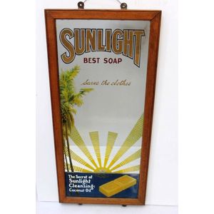 Advertising mirror, Sunlight Best soap, 70 cm x 30 cm