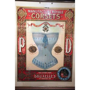 French Corsets advertising poster, 64 cm high, 50 cm wide