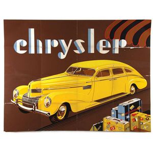A large original 1938 Chrysler advertising screenprinted poster.…