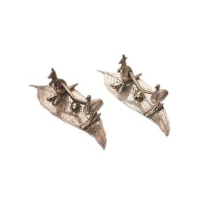 Collection of six silver plated knife rests, decorated with…